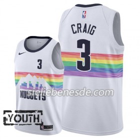 Kinder NBA Denver Nuggets Trikot Torrey Craig 3 2018-19 Nike City Edition Weiß Swingman